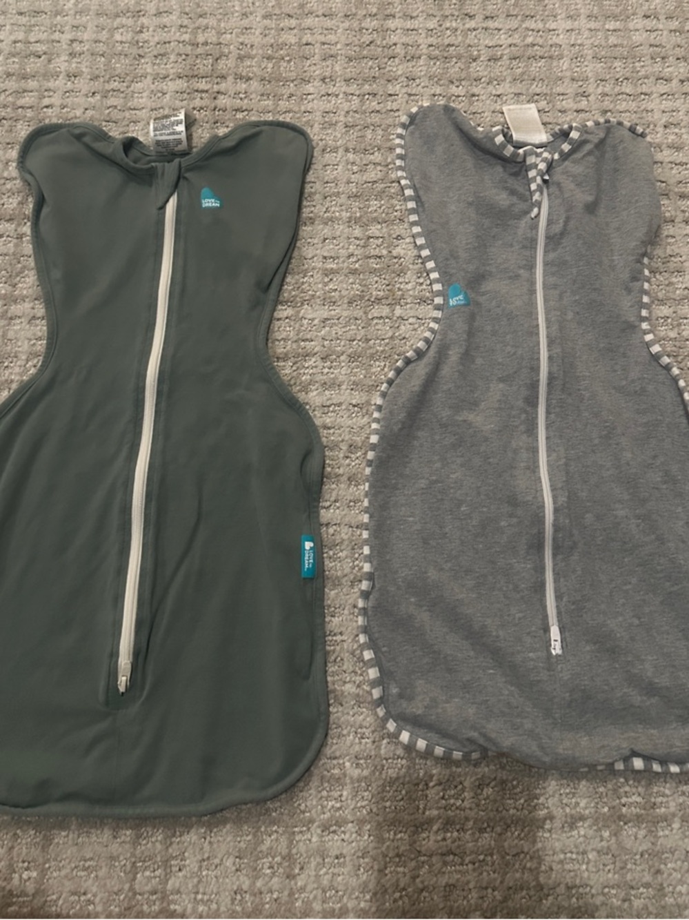 Love to Dream 2-Pack Sleep Sacks in Olive and Grey